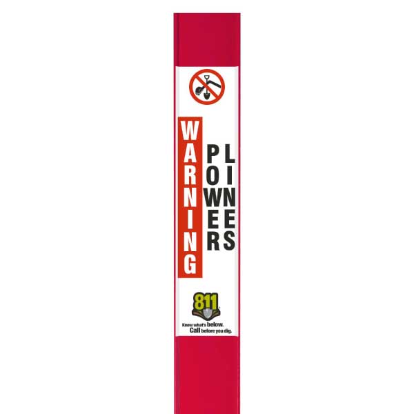 Warning Power Lines Flat Marker