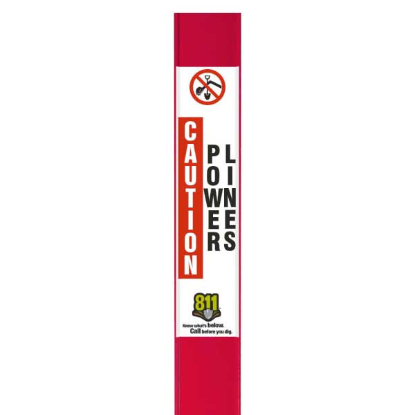 Caution Power Lines Flat Marker
