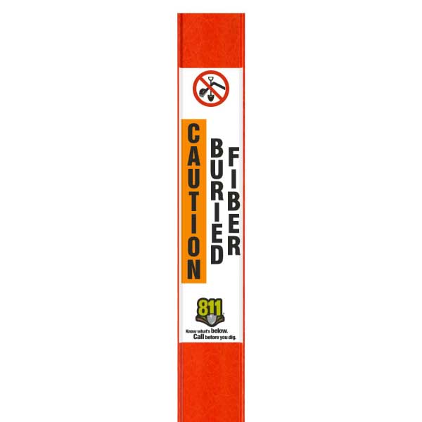 Caution Buried Fiber Flat Marker