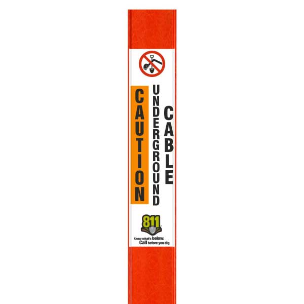 Caution Underground Cable Flat Marker