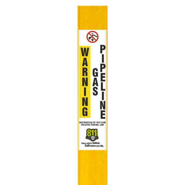 Warning Gas Pipeline Flat Marker