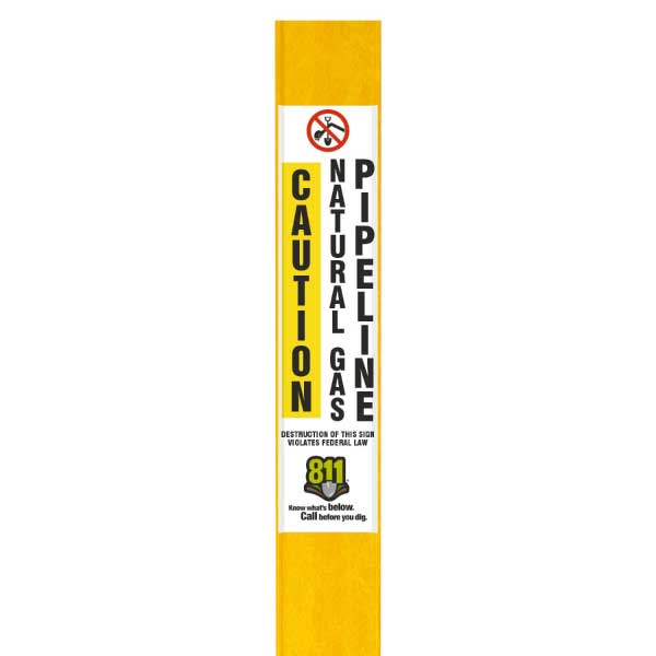 Caution Natural Gas Pipeline Flat Marker