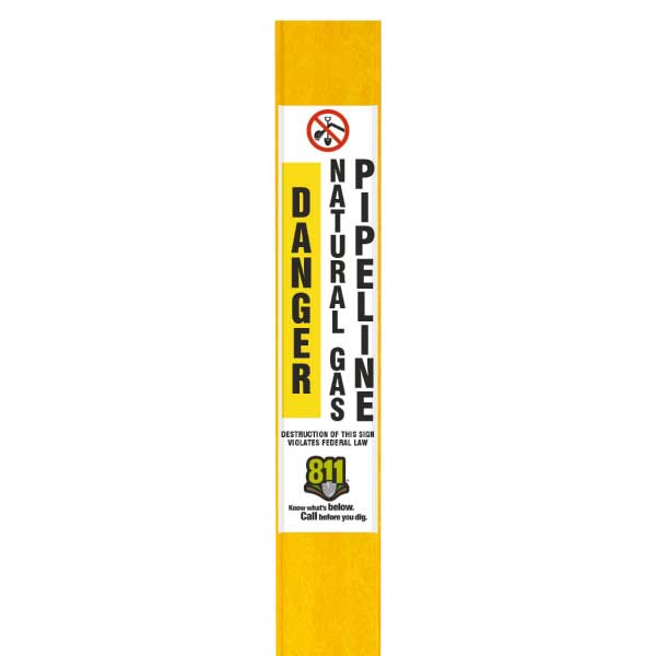 Danger Natural Gas Pipeline Flat Marker
