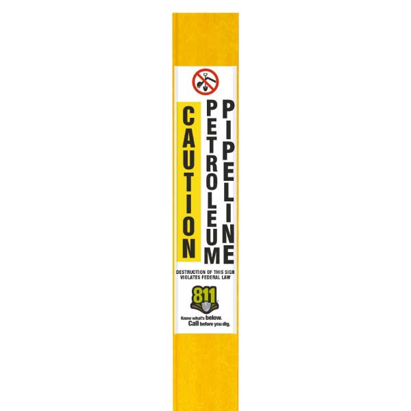 Caution Petroleum Pipeline Flat Marker
