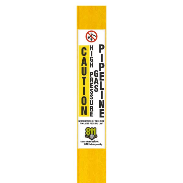 Caution High Pressure Gas Pipeline Flat Marker