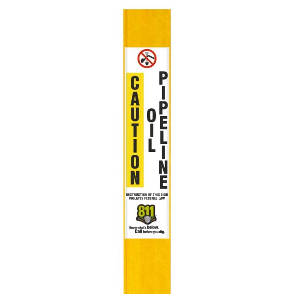 Caution Oil Pipeline Flat Marker