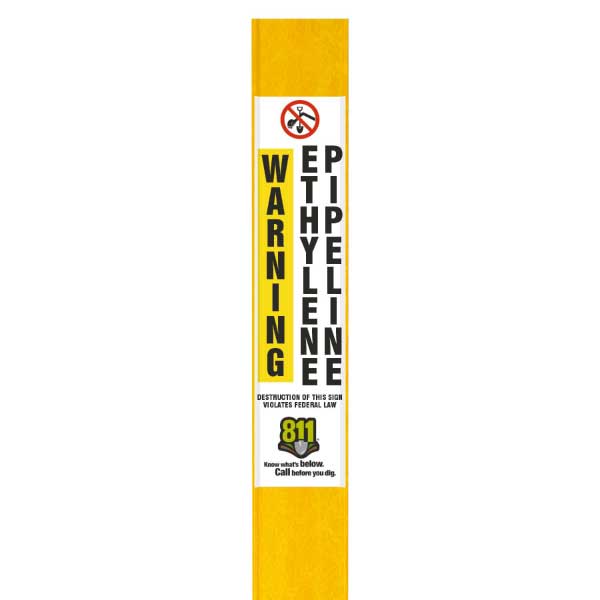 Warning Ethylene Pipeline Flat Marker