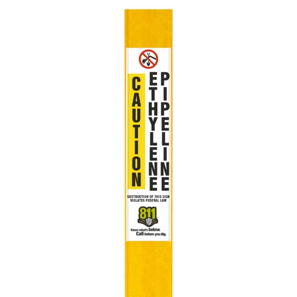 Caution Ethylene Pipeline Flat Marker