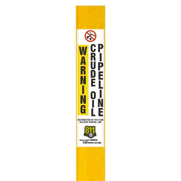 Warning Crude Oil Pipeline Flat Marker
