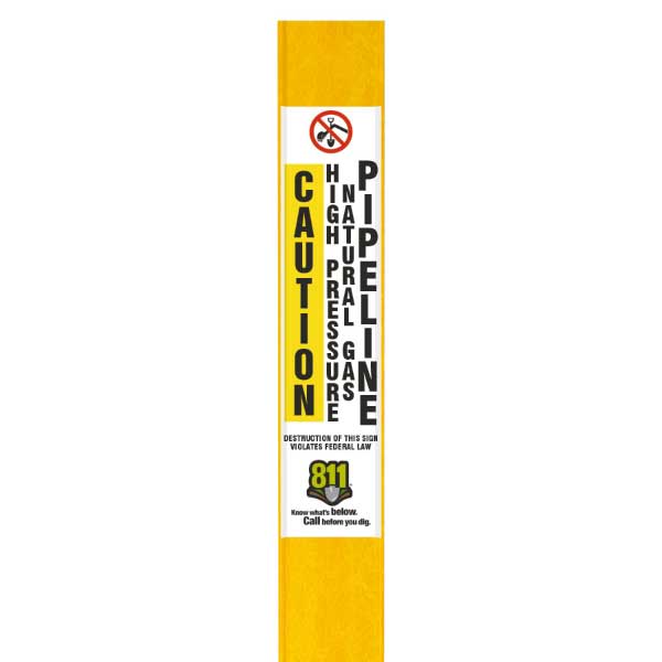 Caution High Pressure Natural Gas Pipeline Flat Marker