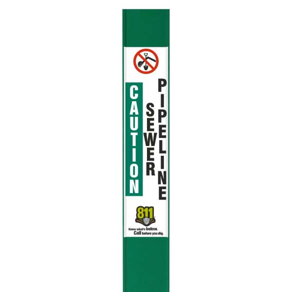 Caution Sewer Pipeline Flat Marker