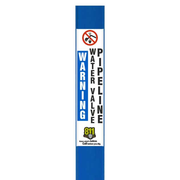 Warning Water Valve Pipeline Flat Marker