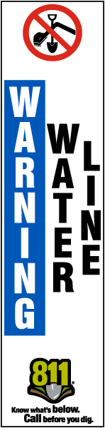 Warning Water Line Flat Marker