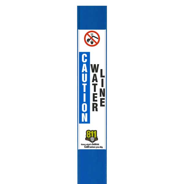 Caution Water Line Flat Marker