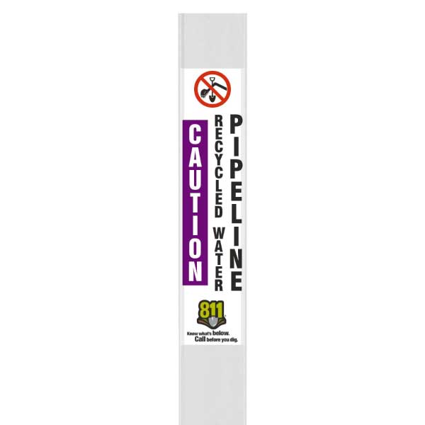 Caution Recycled Water Pipeline Flat Marker