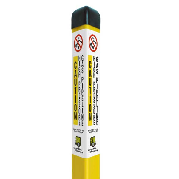 Caution High Pressure Gas Pipeline Triangular Marker