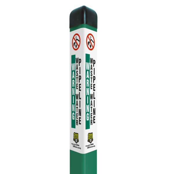 Warning Waste Water Pipeline Triangular Marker