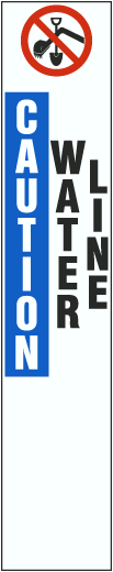 Custom Caution Water Line Flat Marker - Claim Your 10% Discount
