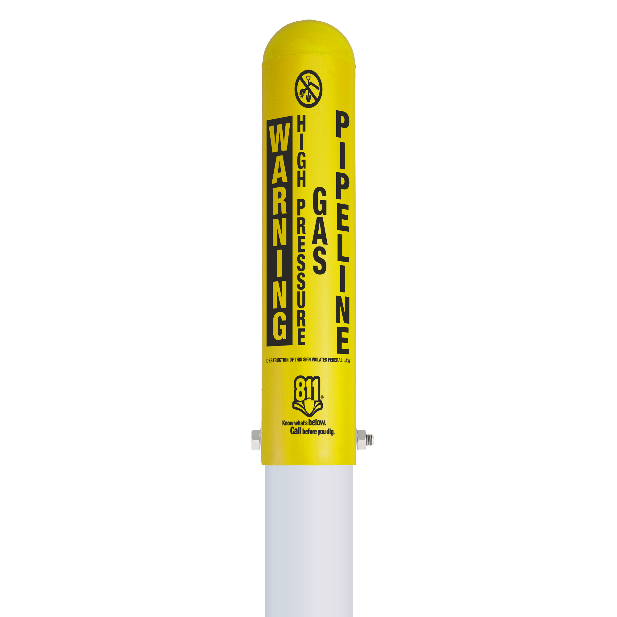 Warning High Pressure Gas Pipeline Locator Bullet Marker
