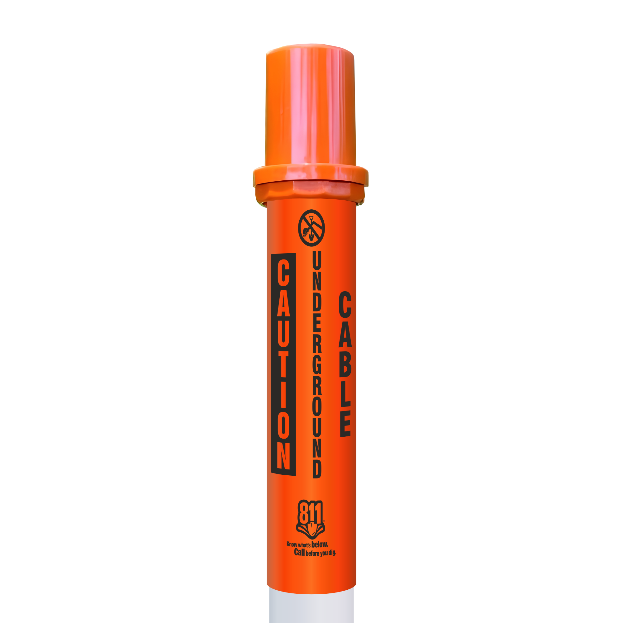 Caution Underground Cable Locator Bullet Marker With Top Hat