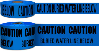 Buried Water Line Below Non-Detectable Underground Tape 