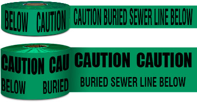 Buried Sewer Line Below Non-Detectable Underground Tape