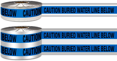 Buried Water Line Below Detectable Underground Tape