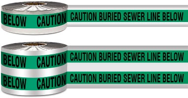 Buried Sewer Line Below Detectable Underground Tape