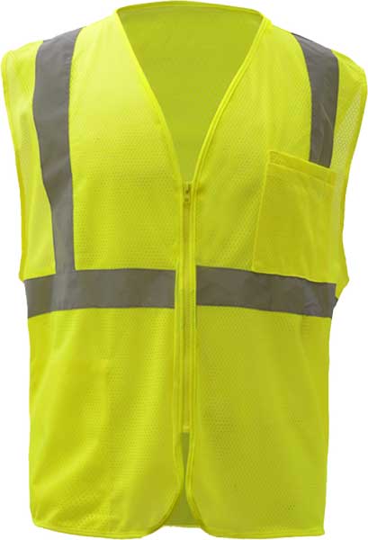 ANSI Class 2 Standard Zipper Hi Vis Safety Vest