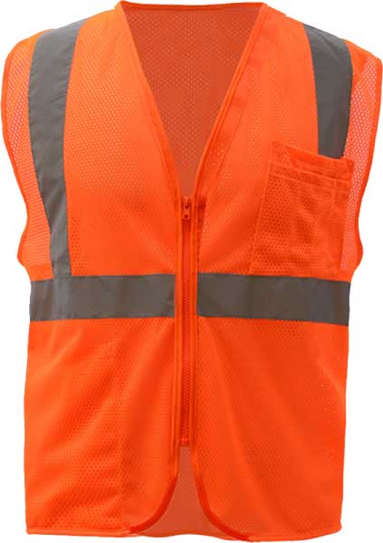 ANSI Class 2 Standard Zipper Hi Vis Safety Vest