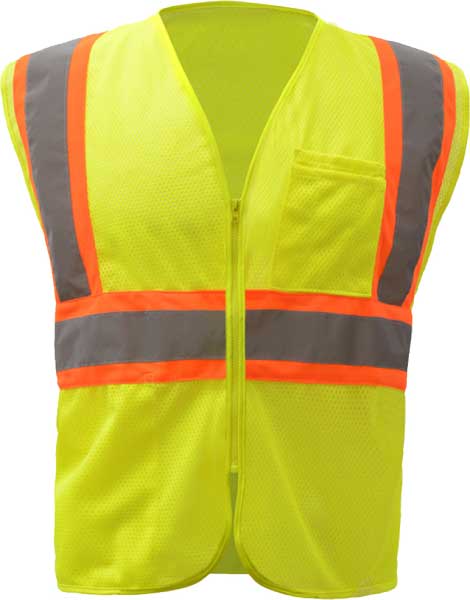 ANSI Class 2 Hi-Vis Safety Vest with Contrasting Trim