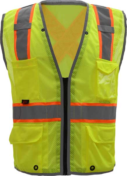 ANSI Class 2 X-Back Mesh Hi Vis Safety Vest