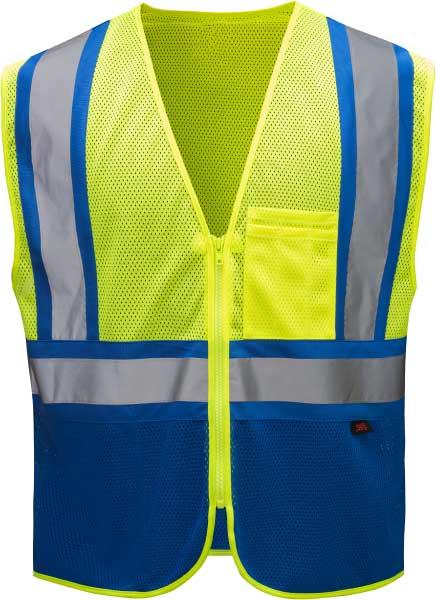 Non-ANSI Enhanced Visibility Mesh Safety Vest, Yellow/Blue