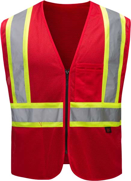 Non-ANSI Enhanced Visibility Mesh Safety Vest, Red
