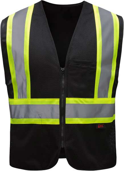 Non-ANSI Enhanced Visibility Mesh Safety Vest, Black