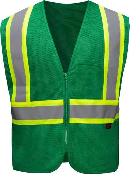 Non-ANSI Enhanced Visibility Mesh Safety Vest, Green