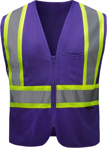 Non-ANSI Enhanced Visibility Mesh Safety Vest, Purple
