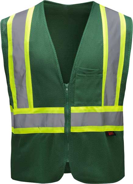 Non-ANSI Enhanced Visibility Mesh Safety Vest, Forest Green