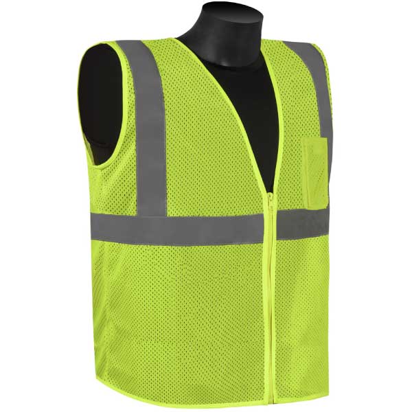 ANSI Class 2 Economy Mesh Safety Vest with Zipper