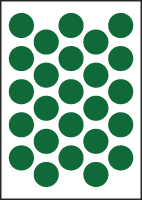 3/4" Diameter Vinyl Stick-on Green Circles
