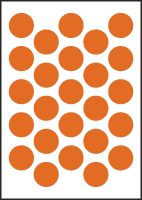 3/4" Diameter Vinyl Stick-on Orange Circles