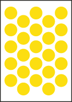 3/4" Diameter Vinyl Stick-on Yellow Circles
