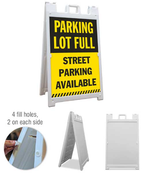 Parking Lot Full Street Parking Available Sandwich Board Sign