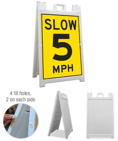 Slow 5 MPH Sandwich Board Sign