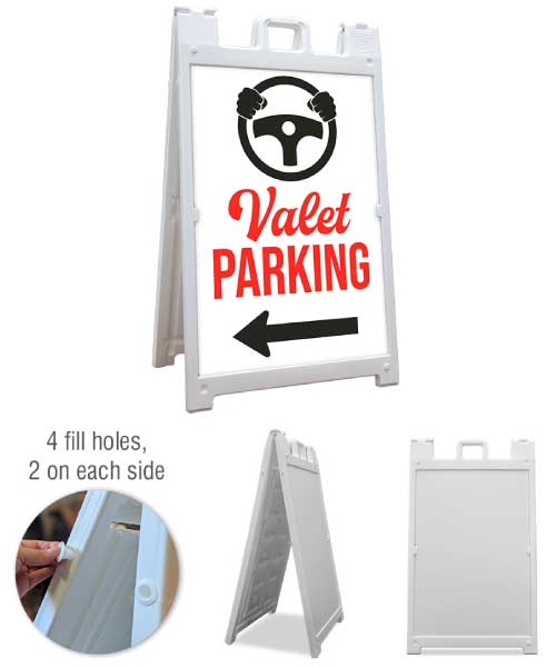Valet Parking Left Arrow A-Frame Sign