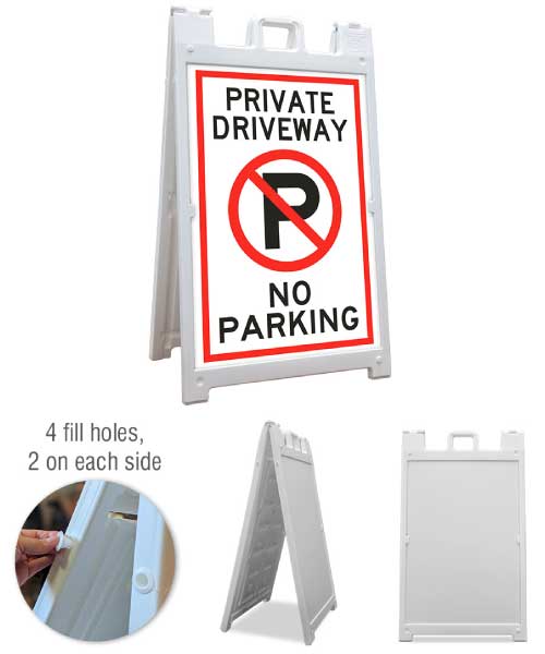 Private Driveway No Parking A-Frame Sign