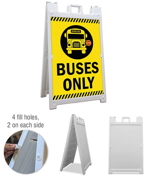 Buses Only Floor Stand Sign