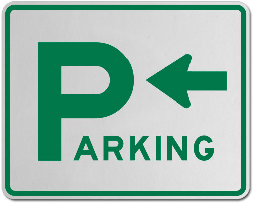 Parking Area Sign (Left Arrow)