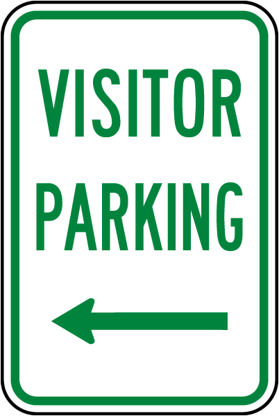 Visitor Parking (Left Arrow Sign)