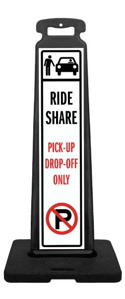 Ride Share Pick-Up Drop-Off Only Vertical Panel Sign